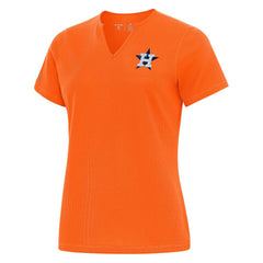 Houston Astros Antigua Women's Notch Neck T-Shirt - Orange - MLB Discount