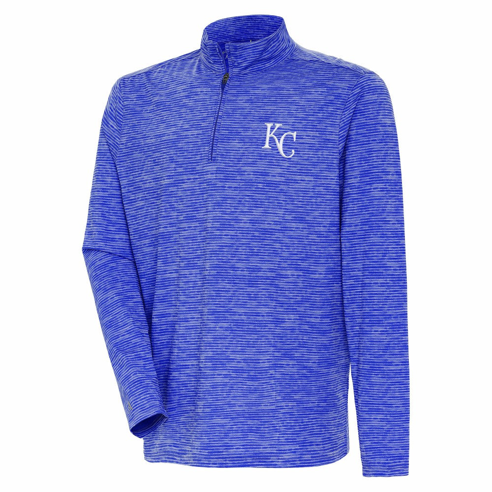 Kansas City Royals Antigua Quarter-Zip Top - Heather Royal - MLB Online