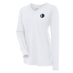 Dallas Mavericks Antigua Women's Symbolic Long Sleeve V-Neck Top White