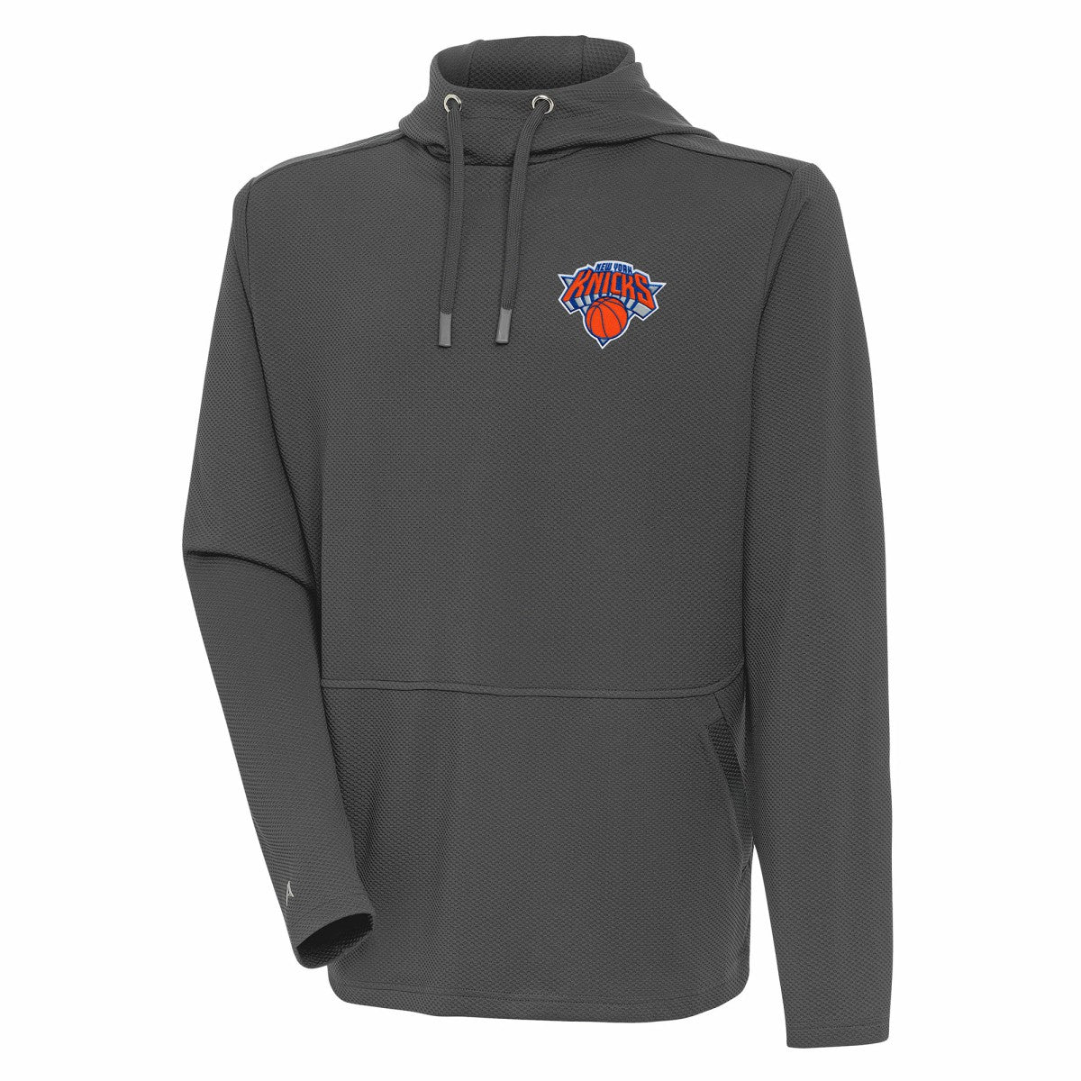 New York Knicks Antigua Pure Honeycomb Pullover Hoodie Pewter
