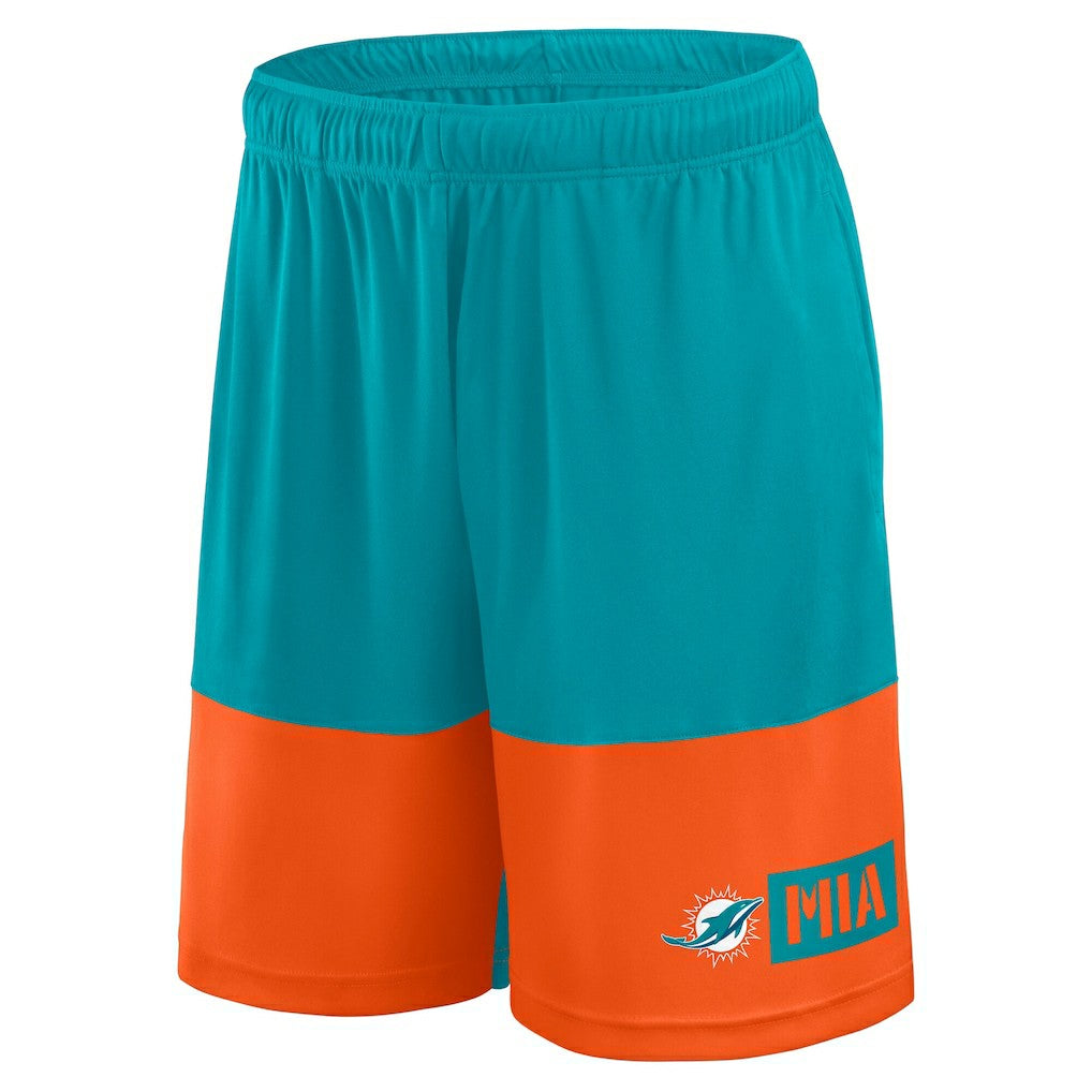 Fanatics Miami Dolphins Big & Tall Best of the Best Performance Shorts Aqua/Orange