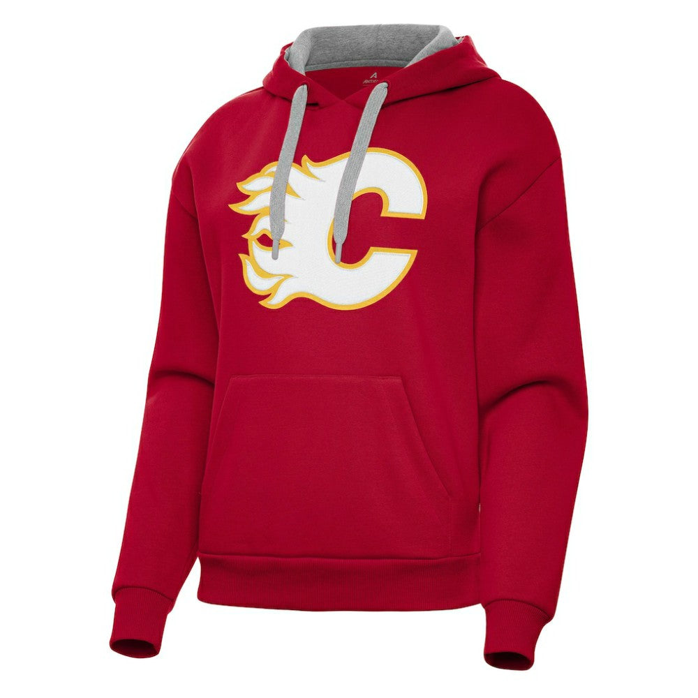 Calgary Flames Antigua Women's Victory Pullover Hoodie - Red - NHL 202233397