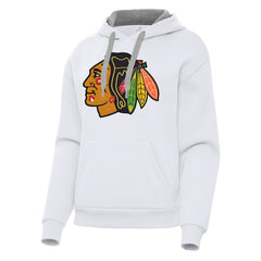 Chicago Blackhawks Antigua Women's Victory Pullover Hoodie - White - NHL 202233400