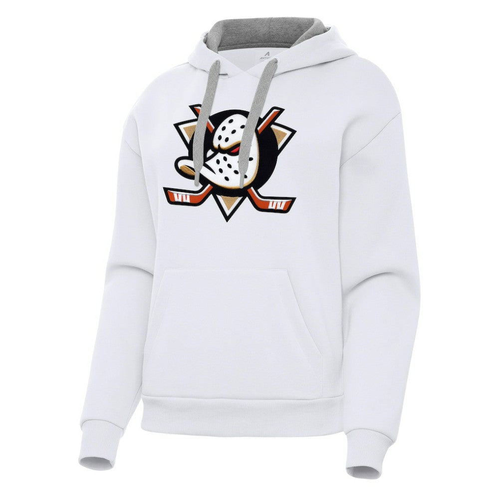 Anaheim Ducks Antigua Women's Victory Pullover Hoodie - White - NHL 202233415