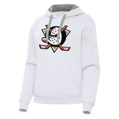 Anaheim Ducks Antigua Women's Victory Pullover Hoodie - White - NHL 202233415