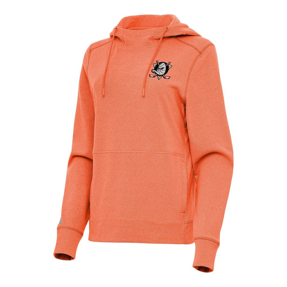 Anaheim Ducks Antigua Women's Justice Pullover Hoodie - Heather Orange - NHL 202233774