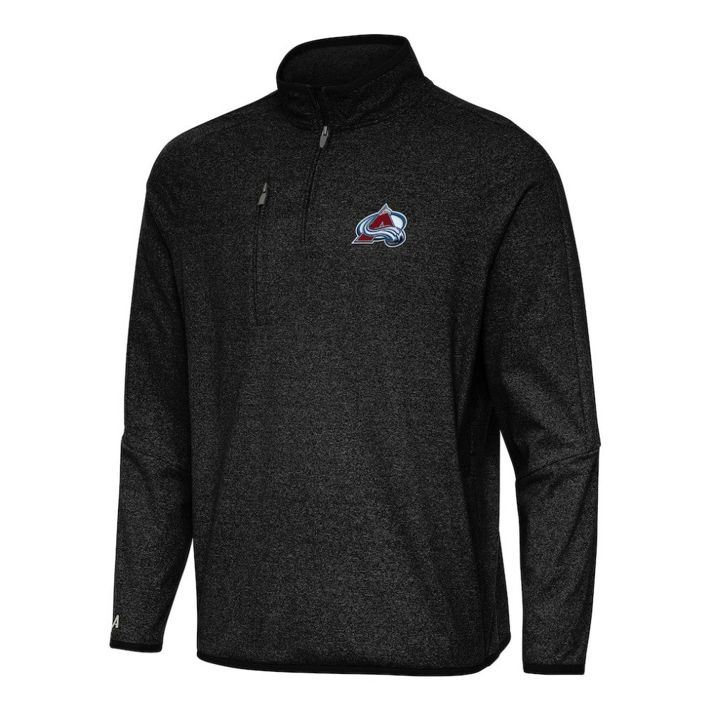 Colorado Avalanche Antigua Certain Quarter-Zip Tri-Blend Sweatshirt - Heather Black - NHL 202233921