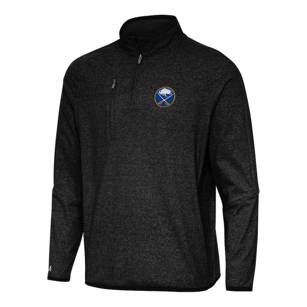 Buffalo Sabres Antigua Certain Quarter-Zip Tri-Blend Sweatshirt - Heather Black - NHL 202233922