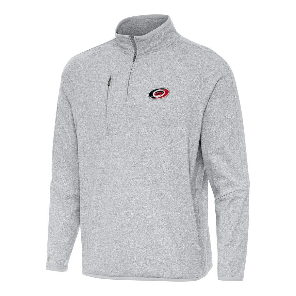 Carolina Hurricanes Antigua Certain Quarter-Zip Tri-Blend Sweatshirt - Heather Gray - NHL 202233926