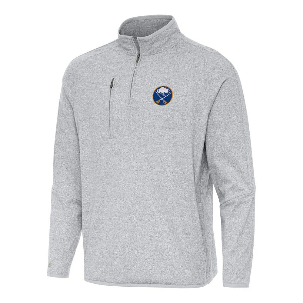 Buffalo Sabres Antigua Certain Quarter-Zip Tri-Blend Sweatshirt - Heather Gray - NHL 202233927