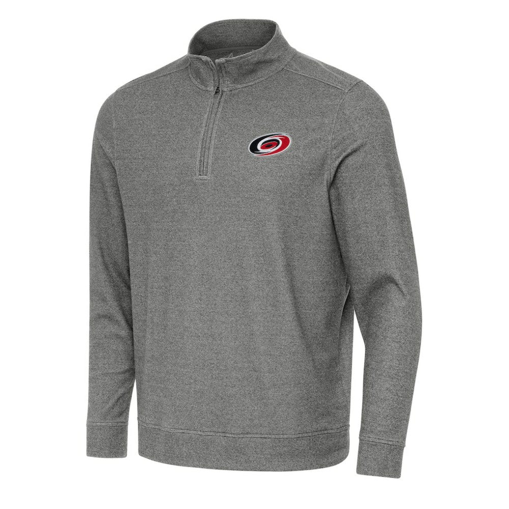 Carolina Hurricanes Antigua Subtle Quarter-Zip Sweatshirt - Heather Black - NHL 202233940
