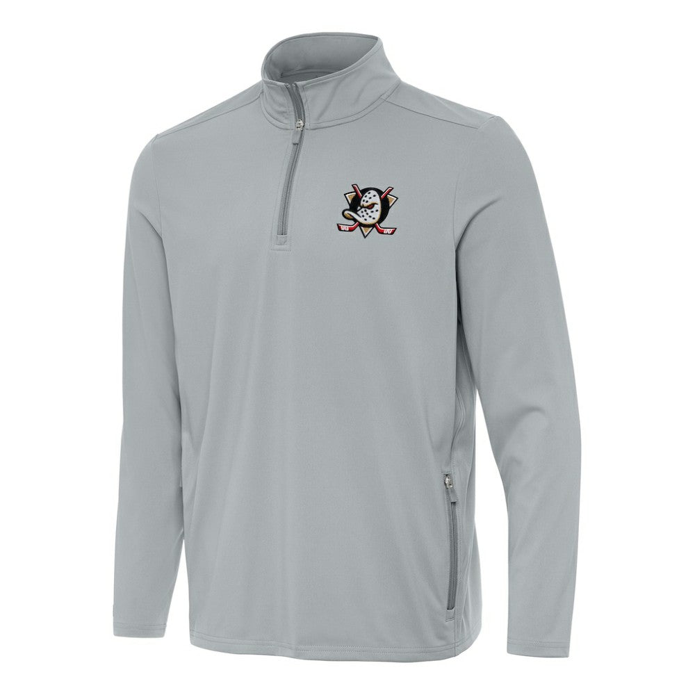 Anaheim Ducks Antigua Perilous Quarter-Zip Sweatshirt - Gray - NHL 202233966