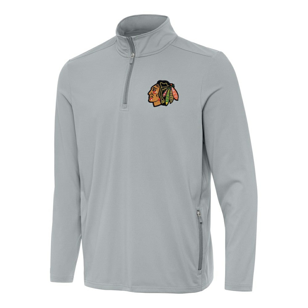 Chicago Blackhawks Antigua Perilous Quarter-Zip Sweatshirt - Gray - NHL 202233979