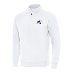Colorado Avalanche Antigua Victory Quarter-Zip Mock Sweatshirt - White - NHL 202234011