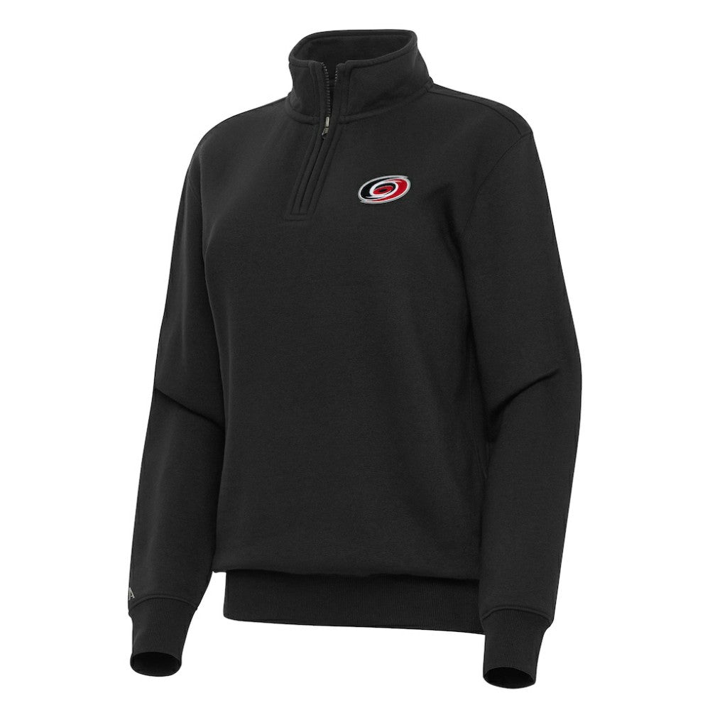 Carolina Hurricanes Antigua Women's Victory Quarter-Zip Sweatshirt - Black - NHL 202234029