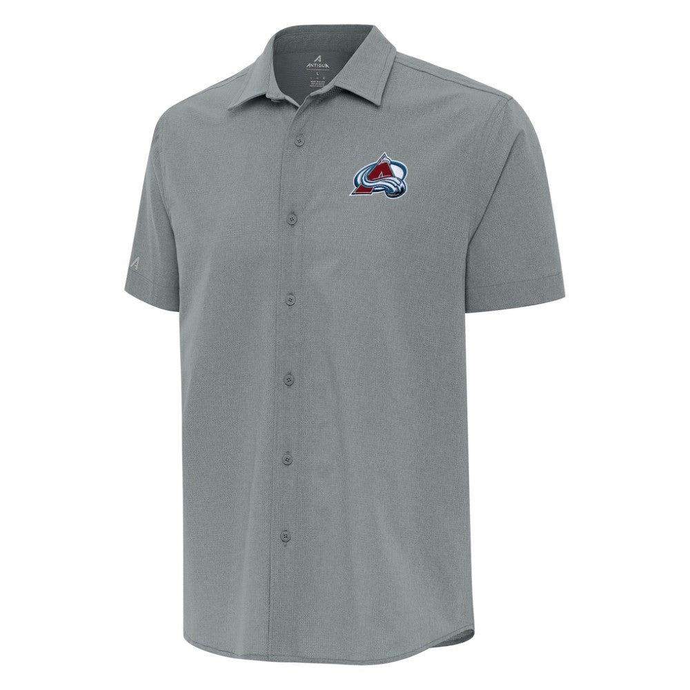 Colorado Avalanche Antigua Activate Woven Short Sleeve Button-Up Shirt - Gray - NHL 202234056