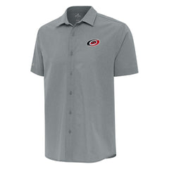 Carolina Hurricanes Antigua Activate Woven Short Sleeve Button-Up Shirt - Gray - NHL 202234062