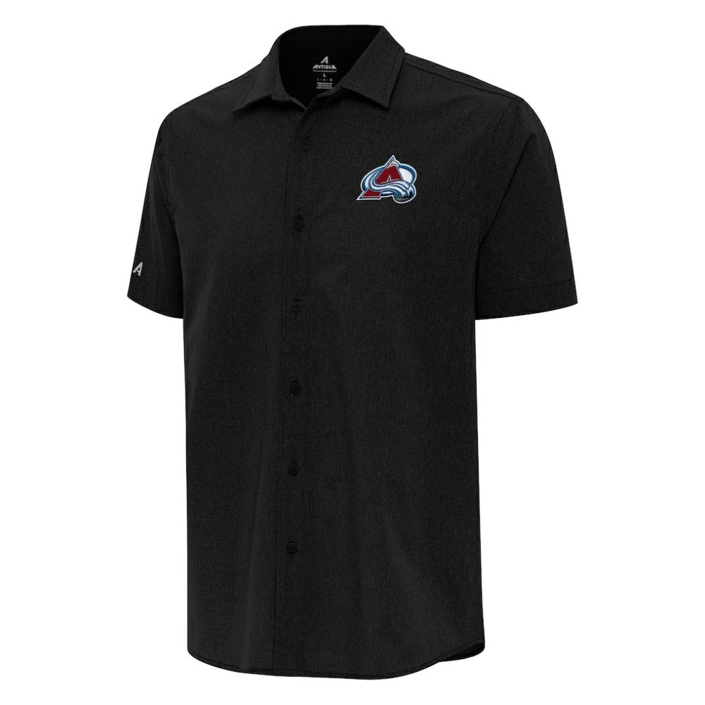 Colorado Avalanche Antigua Activate Woven Short Sleeve Button-Up Shirt - Black - NHL 202234067