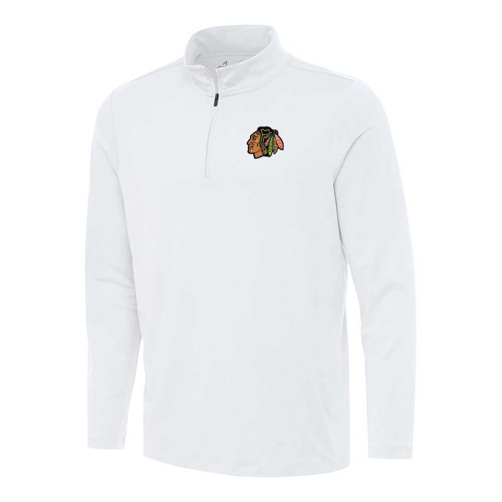 Chicago Blackhawks Antigua Reprocess Quarter-Zip Top - White - NHL 202234100