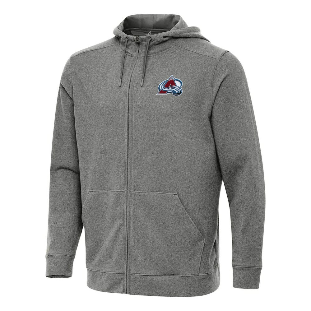 Colorado Avalanche Antigua Effortless Full-Zip Hoodie Jacket - Heather Black - NHL 202234381