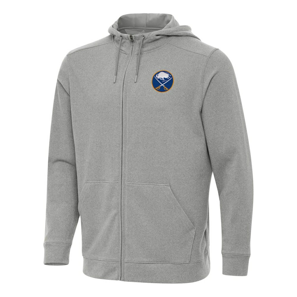 Buffalo Sabres Antigua Effortless Full-Zip Hoodie Jacket - Heather Gray - NHL 202234385