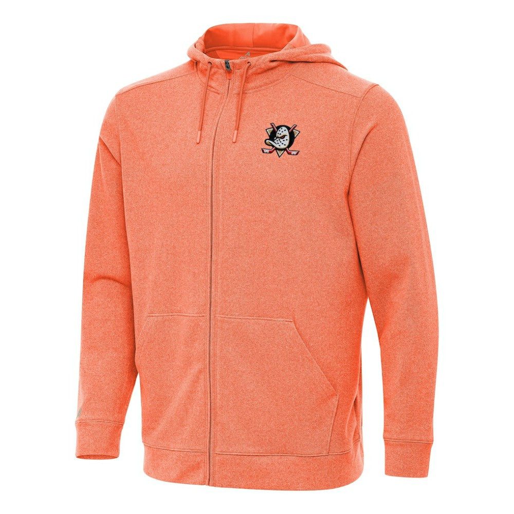 Anaheim Ducks Antigua Effortless Full-Zip Hoodie Jacket - Heather Orange - NHL 202234388
