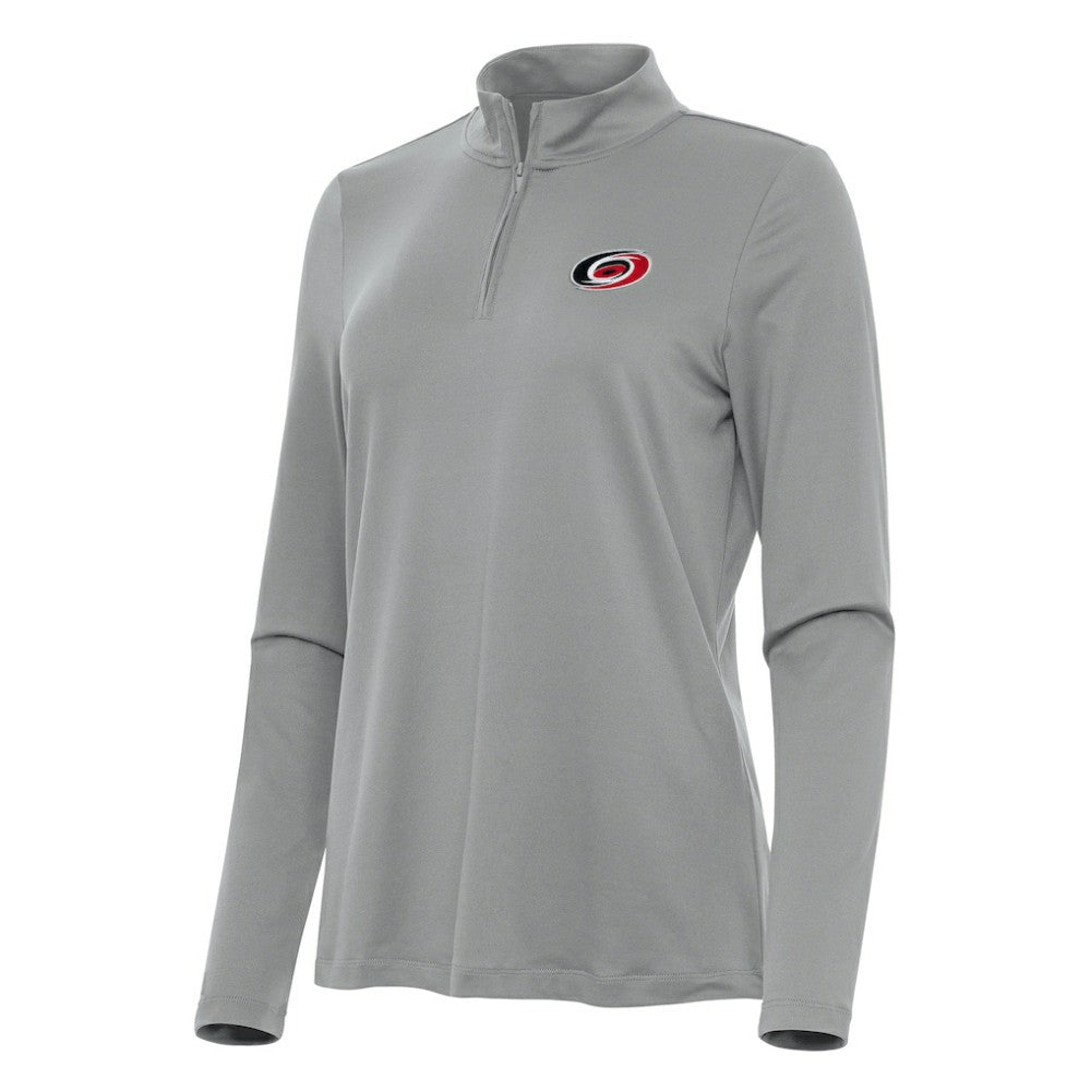 Carolina Hurricanes Antigua Women's Reprocess Quarter-Zip Top - Gray - NHL 202234438