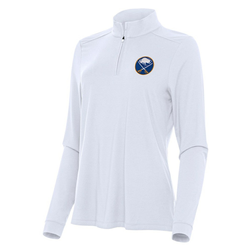 Buffalo Sabres Antigua Women's Intent Quarter-Zip Top - White - NHL 202234596