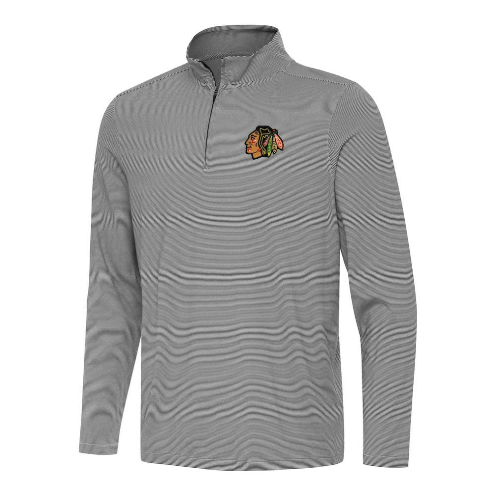 Chicago Blackhawks Antigua Twine Quarter-Zip Top - Black - NHL 202234660