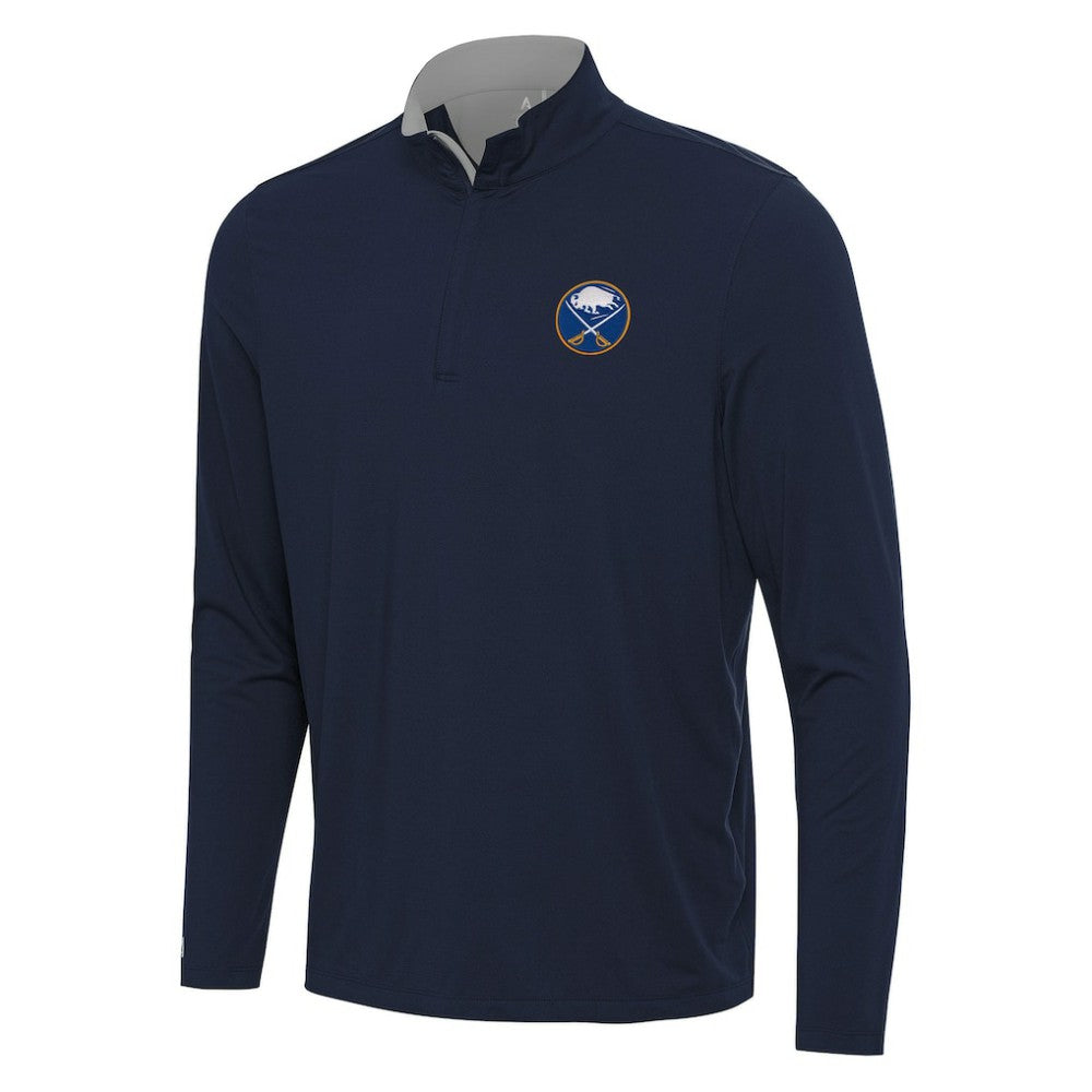 Buffalo Sabres Antigua Content Quarter-Zip Pullover Top - Navy/Gray - NHL 202234695