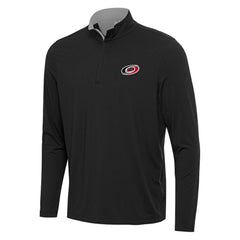 Carolina Hurricanes Antigua Content Quarter-Zip Pullover Top - Black/Gray - NHL 202234699