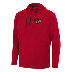 Chicago Blackhawks Antigua Spikes Quarter-Zip Hoodie - Heather Red - NHL 202234804