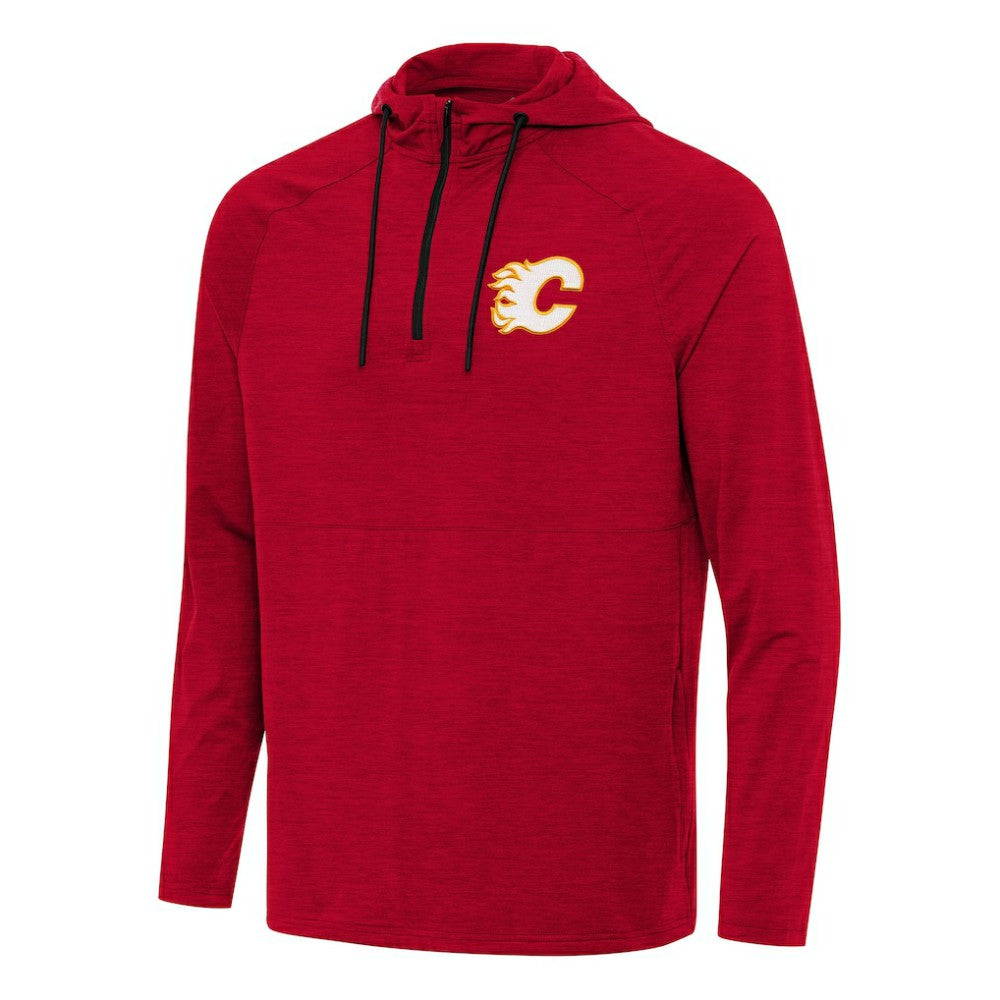 Calgary Flames Antigua Spikes Quarter-Zip Hoodie - Heather Red - NHL 202234805
