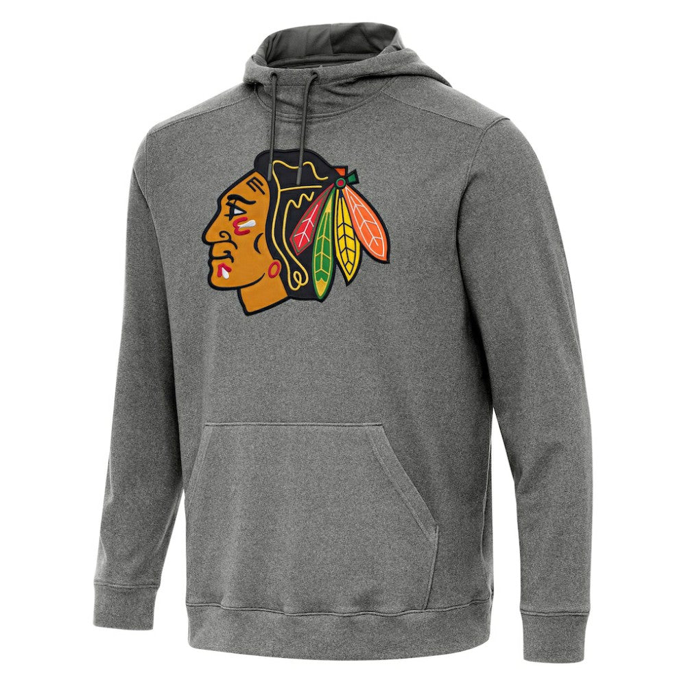 Chicago Blackhawks Antigua Cloud Pullover Hoodie - Heather Black - NHL 202234895