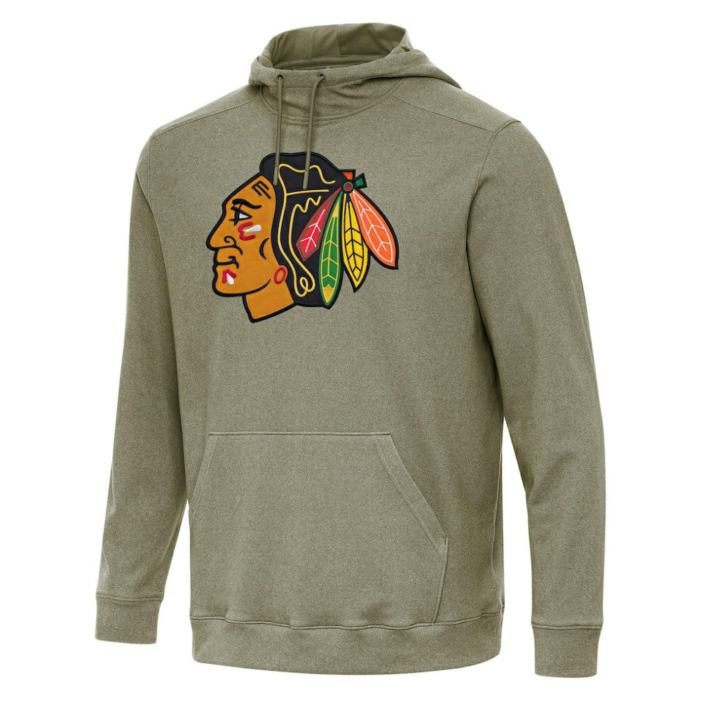 Chicago Blackhawks Antigua Cloud Pullover Hoodie - Olive - NHL 202234897