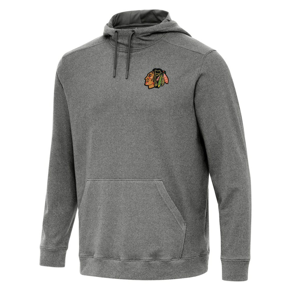 Chicago Blackhawks Antigua Cloud Pullover Hoodie - Heather Black - NHL 202234923