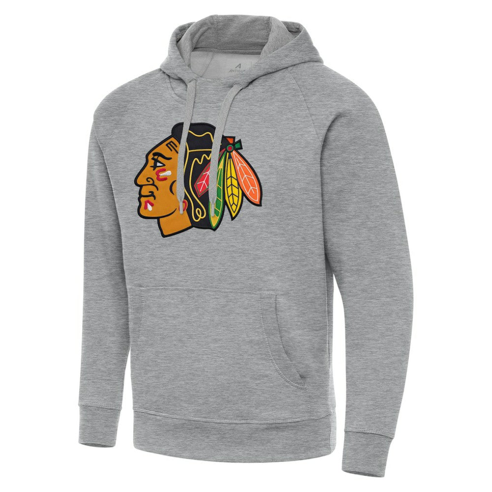Chicago Blackhawks Antigua Big & Tall Victory Pullover Hoodie - Heather Gray - NHL 202235042
