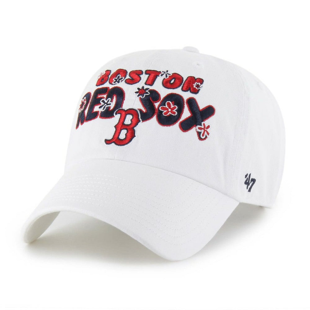 Boston Red Sox '47 Women's Flower Power Clean Up Adjustable Hat - White - 47 brand Online