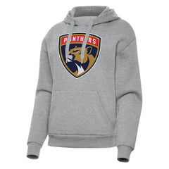 Florida Panthers Antigua Women's Victory Pullover Hoodie - Heather Gray - NHL 202235609