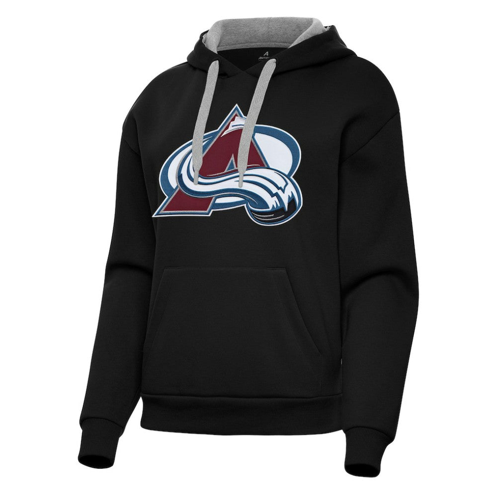 Colorado Avalanche Antigua Women's Victory Pullover Hoodie - Black - NHL 202235611