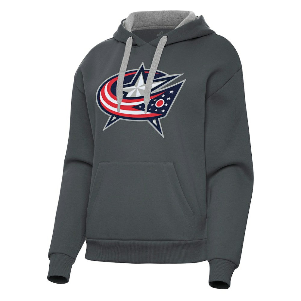 Columbus Blue Jackets Antigua Women's Victory Pullover Hoodie - Charcoal - NHL 202235615