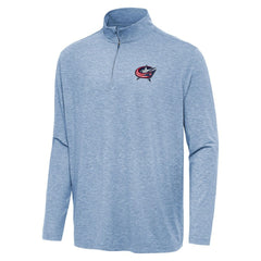Columbus Blue Jackets Antigua Hunk Quarter-Zip Top - Heather Aqua - NHL 202235704