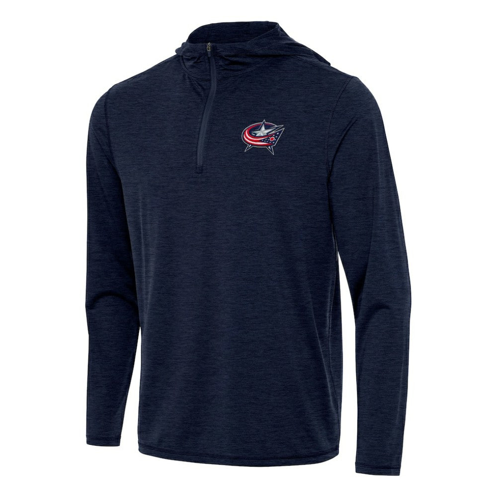 Columbus Blue Jackets Antigua Tidy Quarter-Zip Hoodie - Heather Navy - NHL 202235821