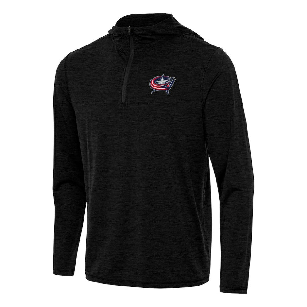 Columbus Blue Jackets Antigua Tidy Quarter-Zip Hoodie - Heather Black - NHL 202235825