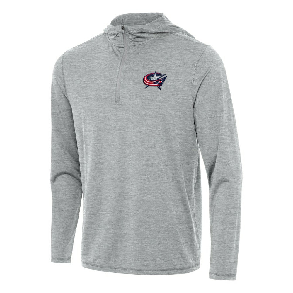Columbus Blue Jackets Antigua Tidy Quarter-Zip Hoodie - Heather Gray - NHL 202235826
