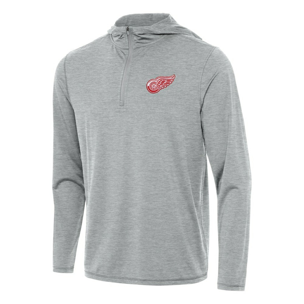 Detroit Red Wings Antigua Tidy Quarter-Zip Hoodie - Heather Gray - NHL 202235830