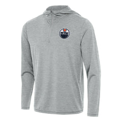 Edmonton Oilers Antigua Tidy Quarter-Zip Hoodie - Heather Gray - NHL 202235831