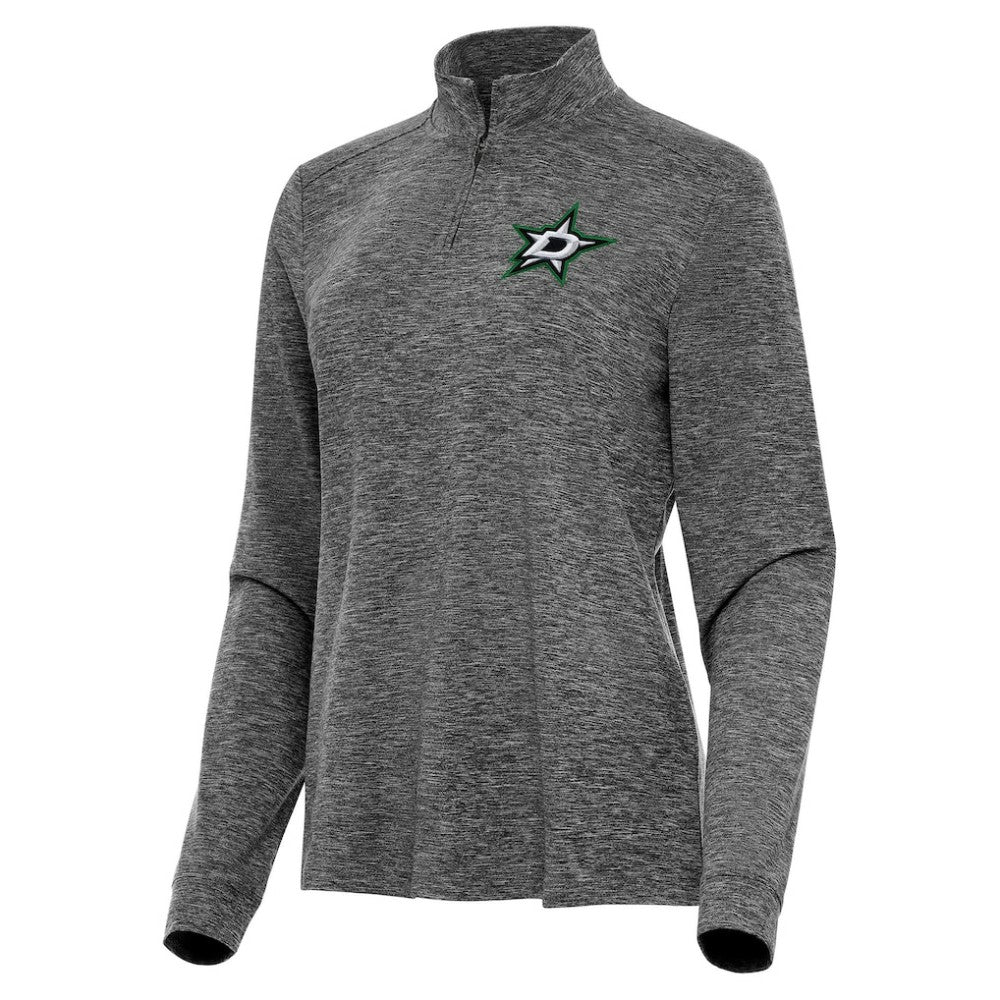 Dallas Stars Antigua Women's Mentor Quarter-Zip Mock Long Sleeve Top - Heather Black - NHL 202235875