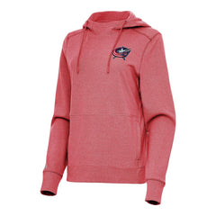 Columbus Blue Jackets Antigua Women's Justice Pullover Hoodie - Heather Red - NHL 202235982
