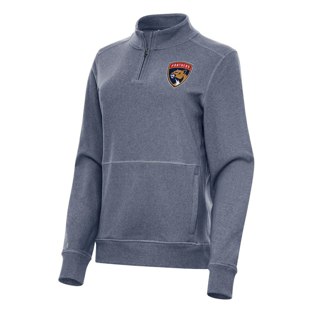 Florida Panthers Antigua Women's Crush Quarter-Zip Fleece Sweatshirt - Heather Navy - NHL 202236019